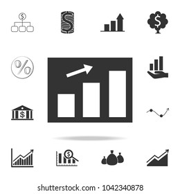 Growing graph Icon. Detailed set of finance, banking and profit element icons. Premium quality graphic design. One of the collection icons for websites, web design on white background