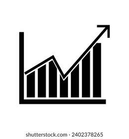 Growing graph Icon, flat trendy style illustration on white background..eps