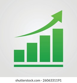 growing graph icon green vector design