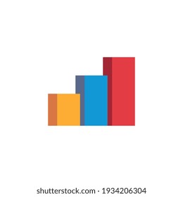 Icono de gráfico en crecimiento. Gráfico de crecimiento. Diagrama de crecimiento. Concepto de negocio simple pictograma plano sobre fondo aislado. Ilustración vectorial de estilo de arte de píxeles. Diseño para logotipo y aplicación.