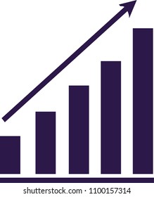 Growing graph Icon Isolated on White Background