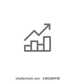 Growing graph icon isolated on white background. Trend up symbol modern, simple, vector, icon for website design, mobile app, ui. Vector Illustration