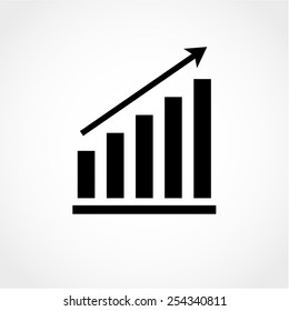 Growing graph Icon Isolated on White Background