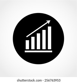 Growing graph Icon Isolated on White Background