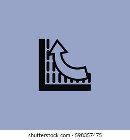Growing graph icon isolated sign symbol and flat style for app, web and digital design. Vector illustration.