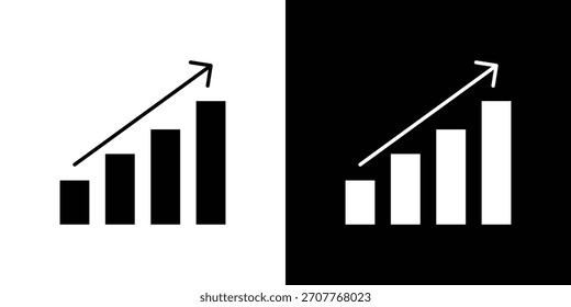 Growing graph icon line art editable stroke and solid collection for app design