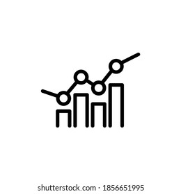 Growing graph icon. Line success symbol. Chart up icon. Infographic icon. Achievement, analytics icon.