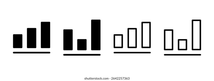 Diseño de logotipo de icono de gráfico en crecimiento. Icono de diagrama y símbolo.