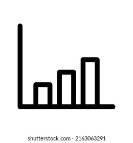 icono de gráfico creciente o logotipo símbolo de signo aislado ilustración vectorial - iconos vectoriales de estilo negro de alta calidad
