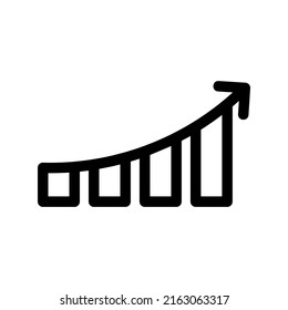 icono de gráfico creciente o logotipo símbolo de signo aislado ilustración vectorial - iconos vectoriales de estilo negro de alta calidad
