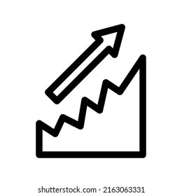 growing graph icon or logo isolated sign symbol vector illustration - high quality black style vector icons

