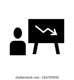 icono de gráfico creciente o logotipo símbolo de signo aislado ilustración vectorial - iconos vectoriales de estilo negro de alta calidad
