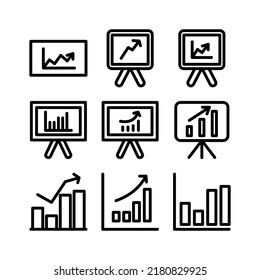 icono de gráfico creciente o logotipo símbolo de signo aislado ilustración vectorial - Colección de iconos vectoriales de estilo negro de alta calidad
