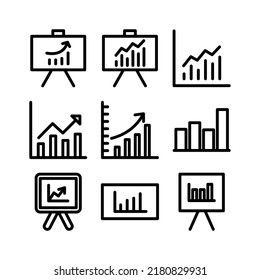icono de gráfico creciente o logotipo símbolo de signo aislado ilustración vectorial - Colección de iconos vectoriales de estilo negro de alta calidad
