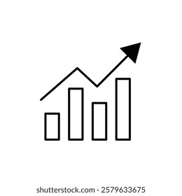 Growing graph icon logo sign set vector outline