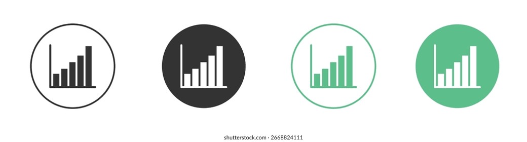 Icono de gráfico en crecimiento Conjunto de iconos de Vector de línea plana mínima.