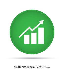 Growing graph icon on a circle on a white background. Vector illustration
