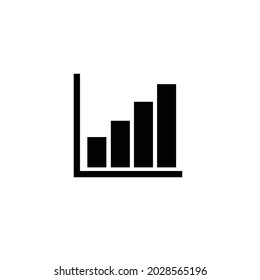 Icono de gráfico en crecimiento en un fondo blanco