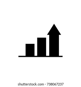 Growing graph Icon on white background