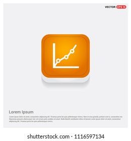 Growing graph icon Orange Abstract Web Button - Free vector icon