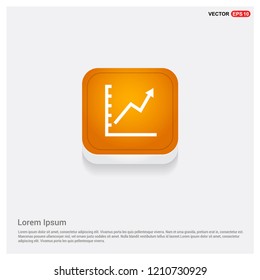 Growing graph icon Orange Abstract Web Button - Free vector icon