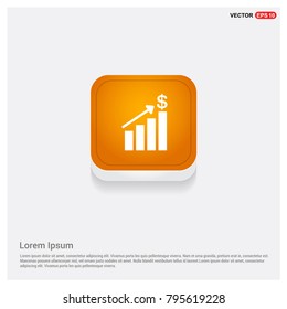 Growing graph icon Orange Abstract Web Button