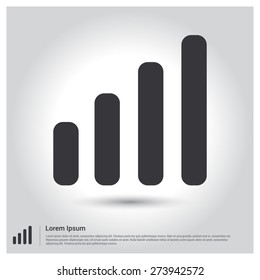 growing graph icon, pictogram icon on gray background. Vector illustration for web site, mobile application. Simple flat metro design style. Outline Icon. Flat design style