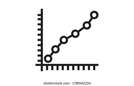 Icono de gráfico creciente Símbolo de progreso Imagen vectorial plana