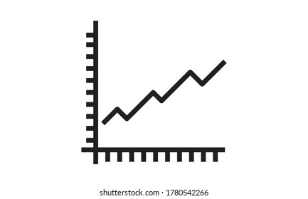 Icono de gráfico creciente Símbolo de progreso Imagen vectorial plana