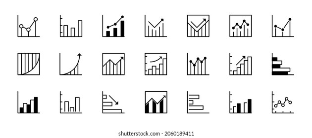 Growing graph icon set.
Business growth success chart with arrow, profit growing symbol, progress bar symbol, growing graph icons, growths chart collection.
Vector illustration