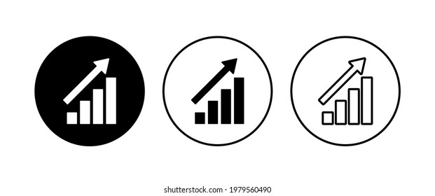 Juego de iconos del gráfico en crecimiento. Icono de gráfico. icono de diagrama