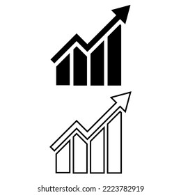 Growing graph Icon set. Chart icon. diagram