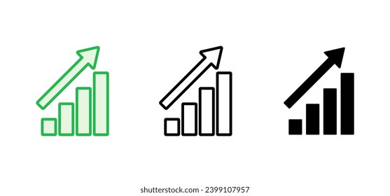 Growing graph Icon set. Chart icon. diagram icon