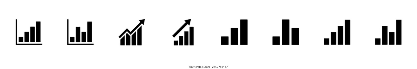 Growing graph Icon set. Chart icon. diagram icon
