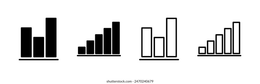 Wachsender Graph Icon Set. Diagrammsymbol. Diagrammsymbol