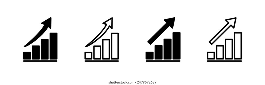 Growing graph Icon set. Chart icon. diagram icon