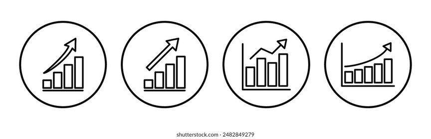 Growing graph Icon set. Chart icon. diagram icon