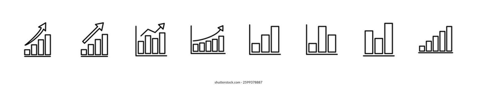 Growing graph Icon set. Chart icon. diagram icon