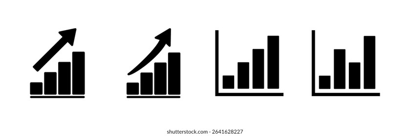Growing graph Icon set. Chart icon. diagram icon