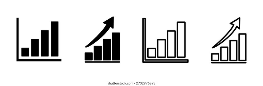 Conjunto de iconos de gráfico en crecimiento. Icono de gráfico. icono de diagrama