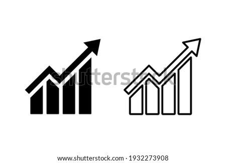 Growing graph Icon set. Chart icon. diagram icon