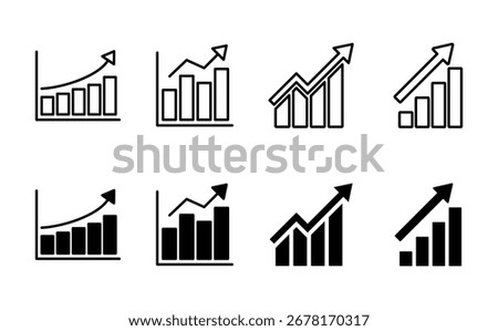 Growing graph Icon set. Chart icon. diagram icon