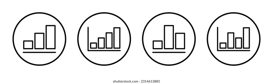 Growing graph Icon set illustration. Chart sign and symbol. diagram icon