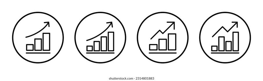 Growing graph Icon set illustration. Chart sign and symbol. diagram icon