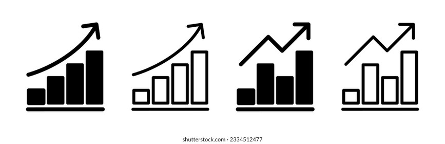 Growing graph Icon set illustration. Chart sign and symbol. diagram icon