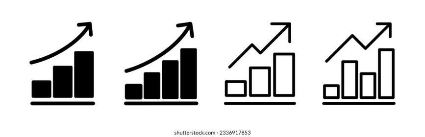 Growing graph Icon set illustration. Chart sign and symbol. diagram icon