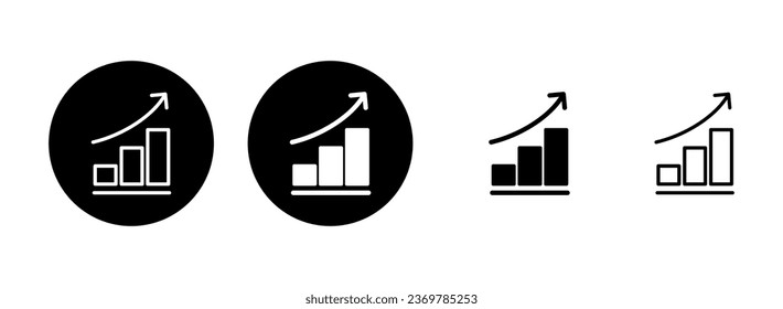 Growing graph Icon set illustration. Chart sign and symbol. diagram icon