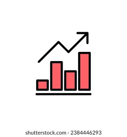Growing graph Icon set illustration. Chart sign and symbol. diagram icon
