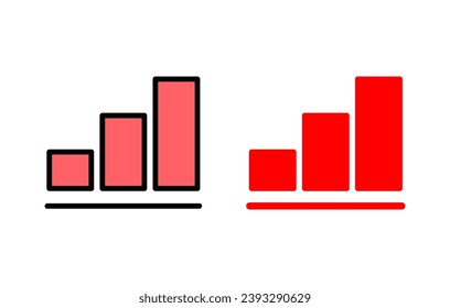 Gráfico creciente Icono conjunto de ilustración. Símbolo y signo de gráfico. icono de diagrama