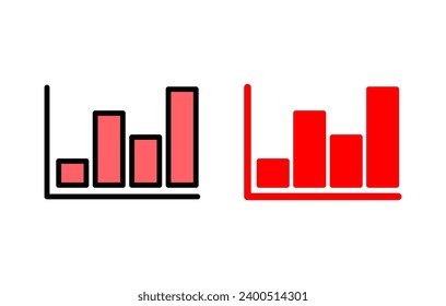 Gráfico creciente Icono conjunto de ilustración. Símbolo y signo de gráfico. icono de diagrama